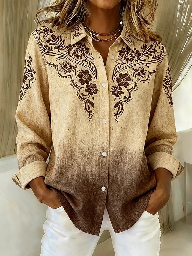 Cassidy | Vintage Western Floral Button Blouse