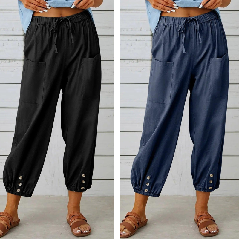 Isabelle | Pantalon Large en Toile Légère