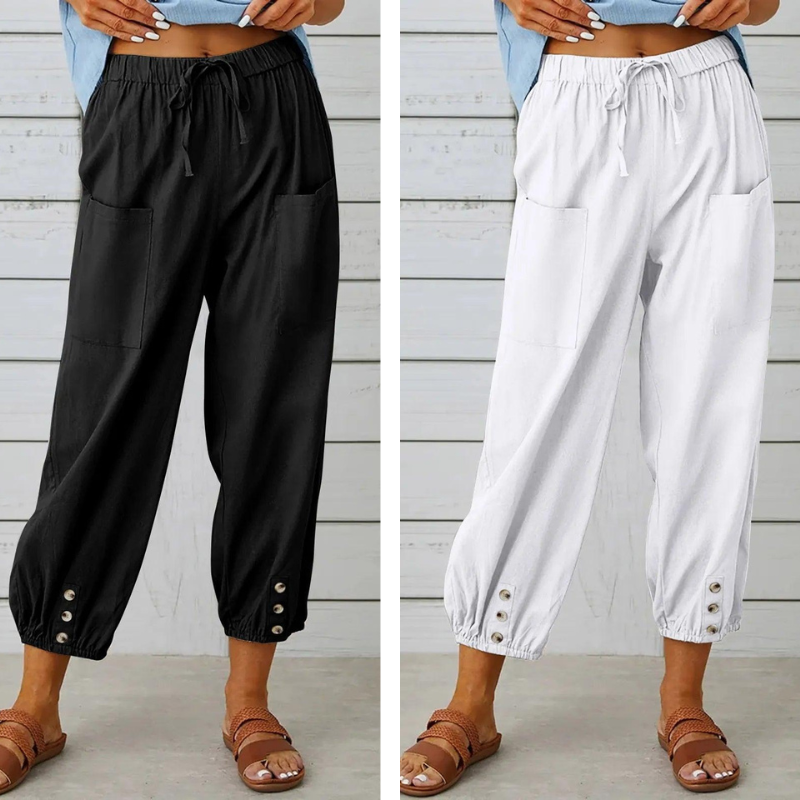 Isabelle | Pantalon Large en Toile Légère