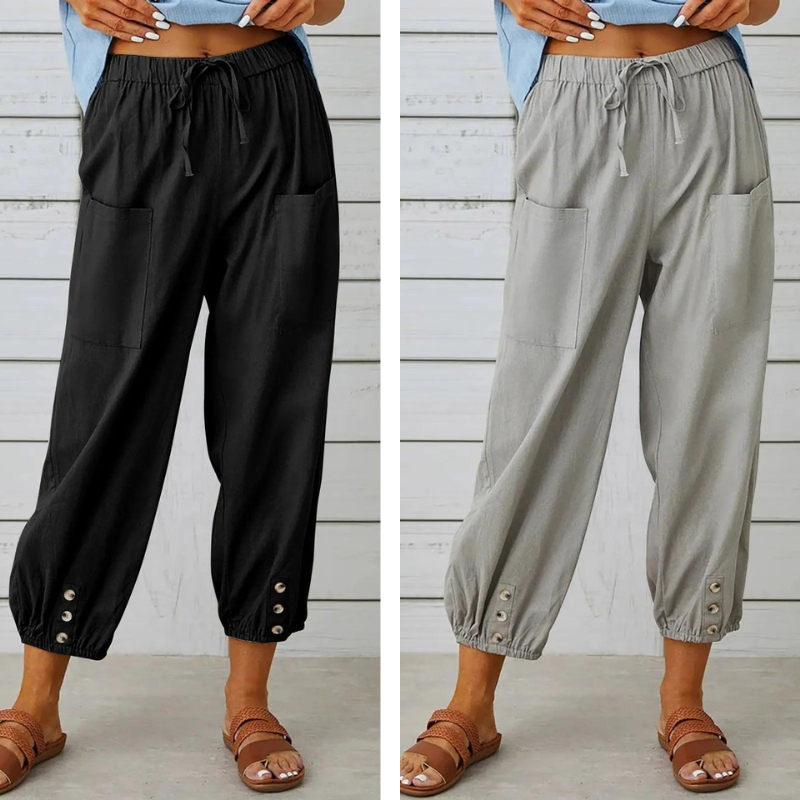 Isabelle | Pantalon Large en Toile Légère
