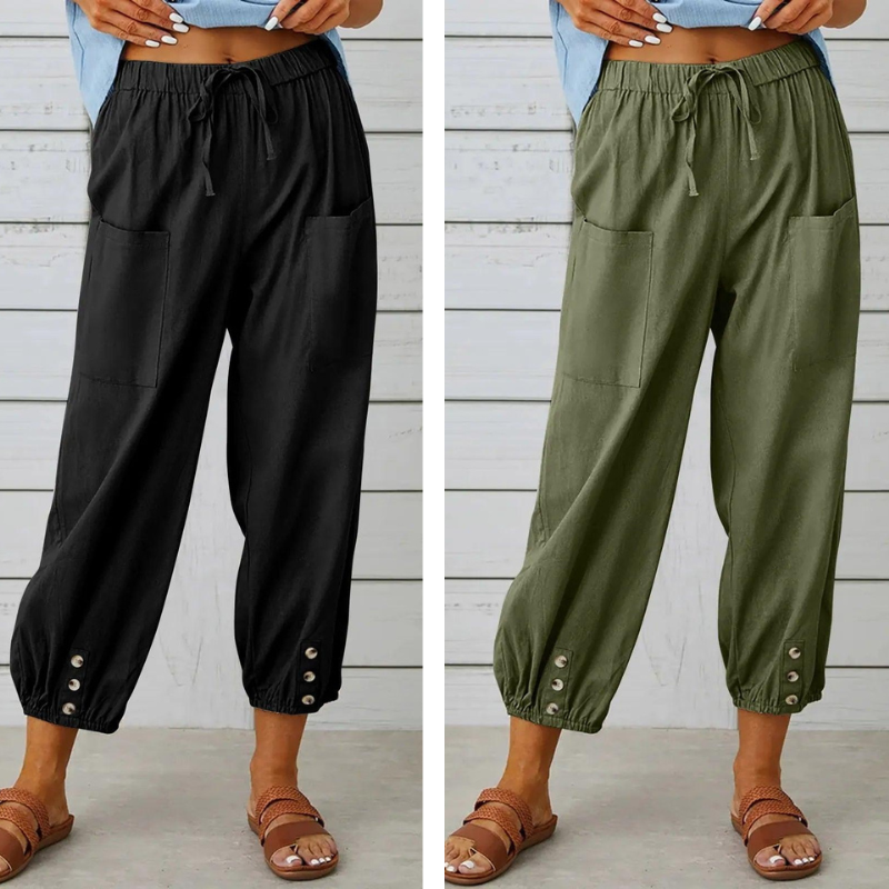 Isabelle | Pantalon Large en Toile Légère