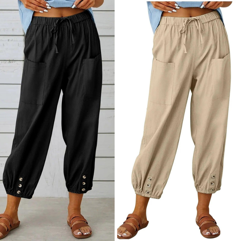 Isabelle | Pantalon Large en Toile Légère