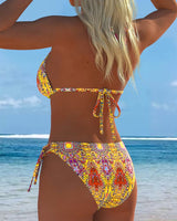 Sandra | Bikini Coloré à Motif Halter