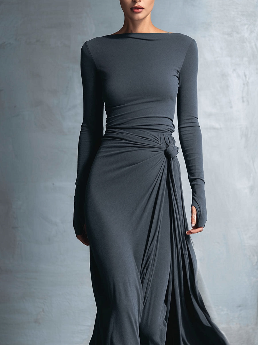 Naomie | Maxi Wrap Dress with Silky Tie