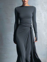 Naomie | Maxi Wrap Dress with Silky Tie