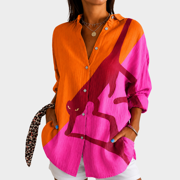 Clara | Bluse Statement à Motif Safari