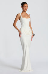 Philippine | Square Neck Satin Maxi Dress