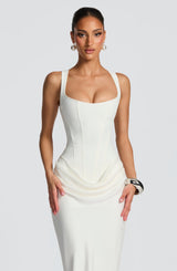 Philippine | Square Neck Satin Maxi Dress