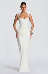 Philippine | Square Neck Satin Maxi Dress