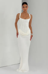 Philippine | Square Neck Satin Maxi Dress