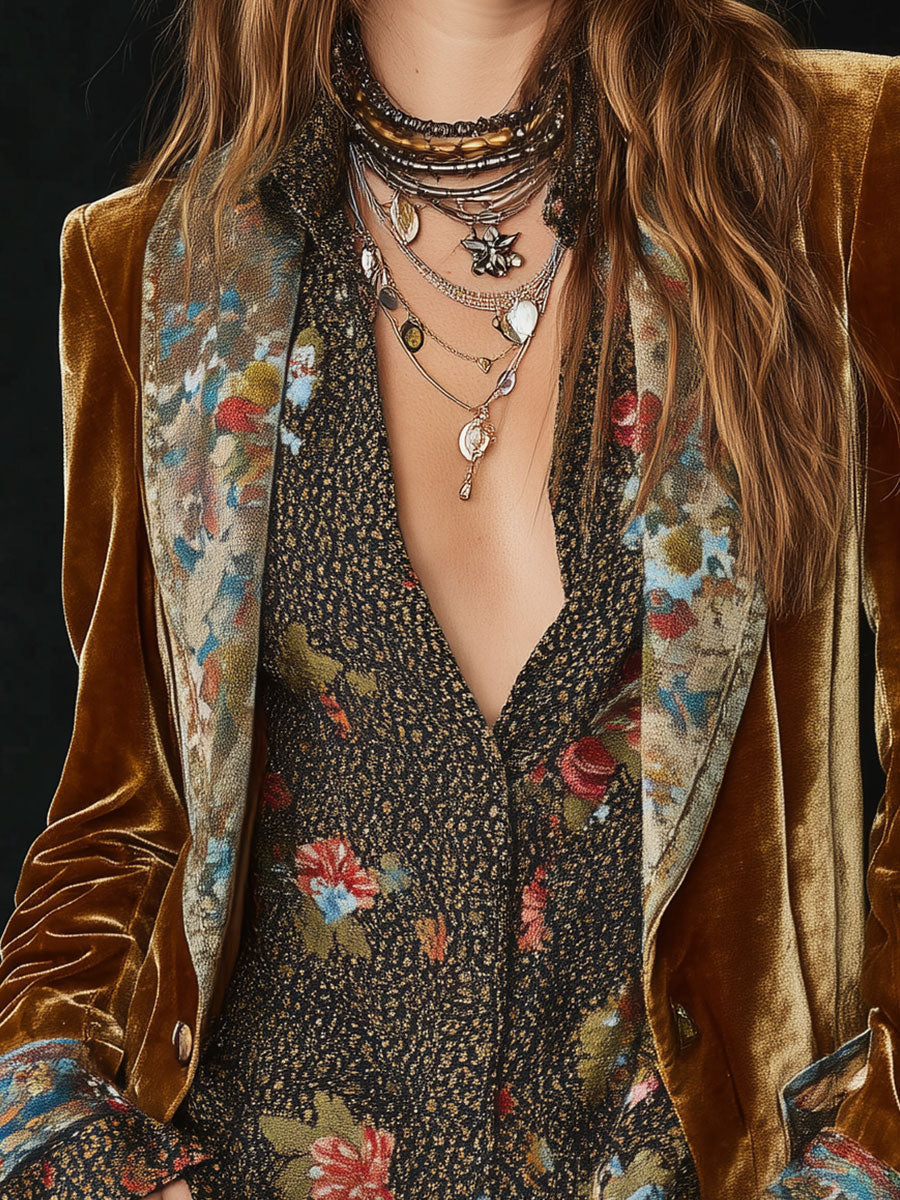 Cerise | Vintage Floral Patchwork Blazer