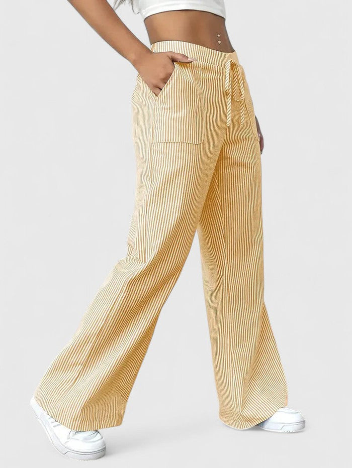 Corentine | Pantalon Large à Détails Élégants