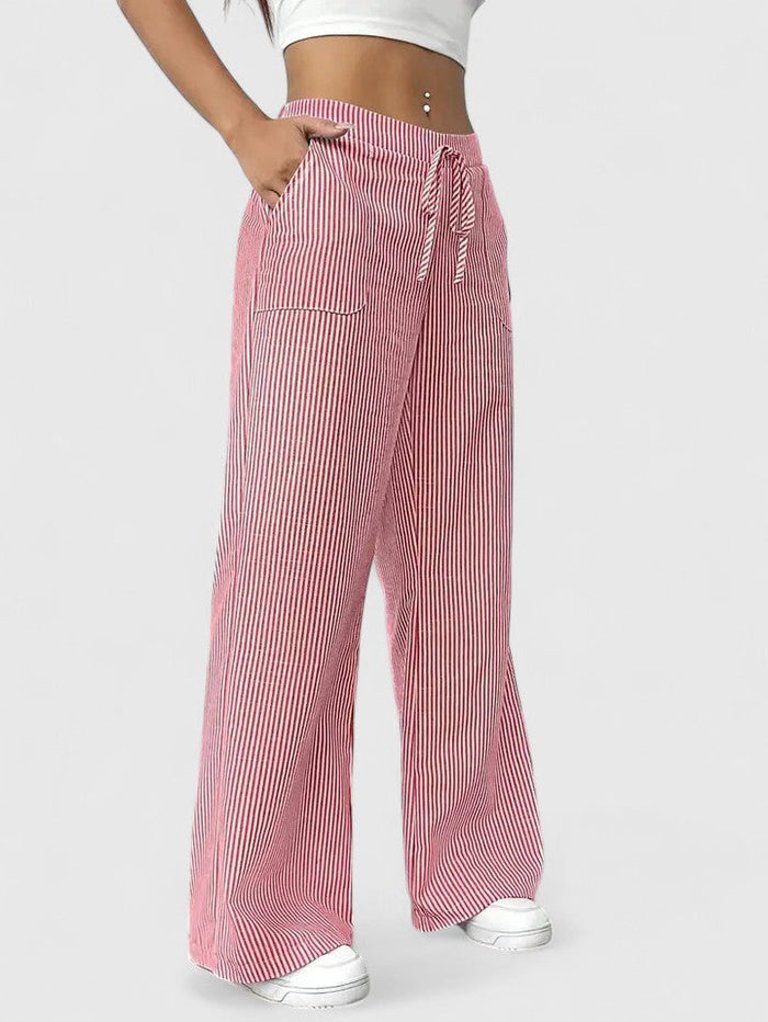 Corentine | Pantalon Large à Détails Élégants
