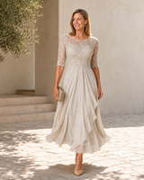 Loretta | Flattering Lace Midi Dress
