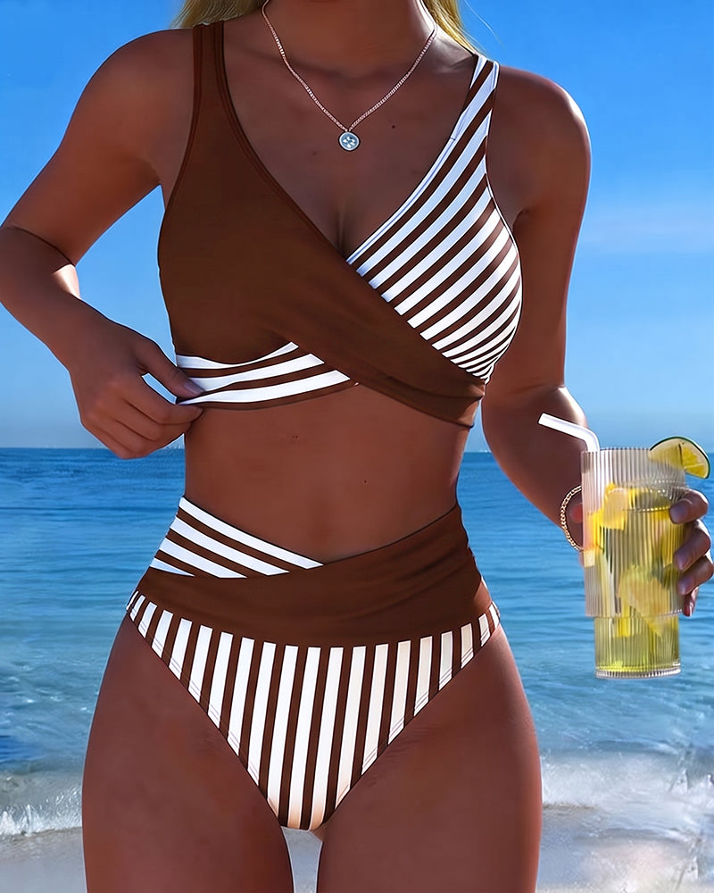 Aliénor | Bikini à Rayures Croisées