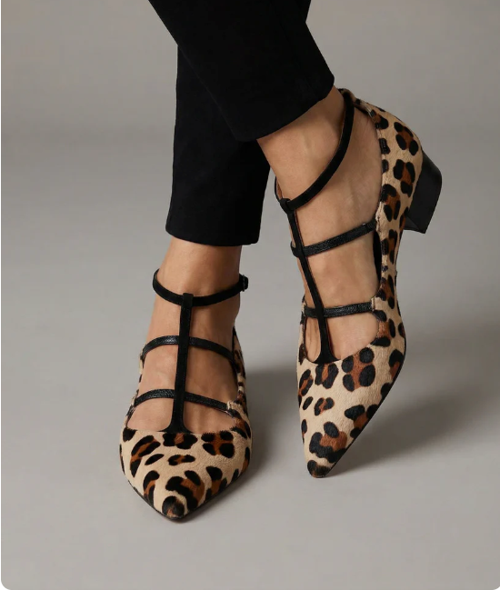 Franca | Leopard Strap Heeled Shoes