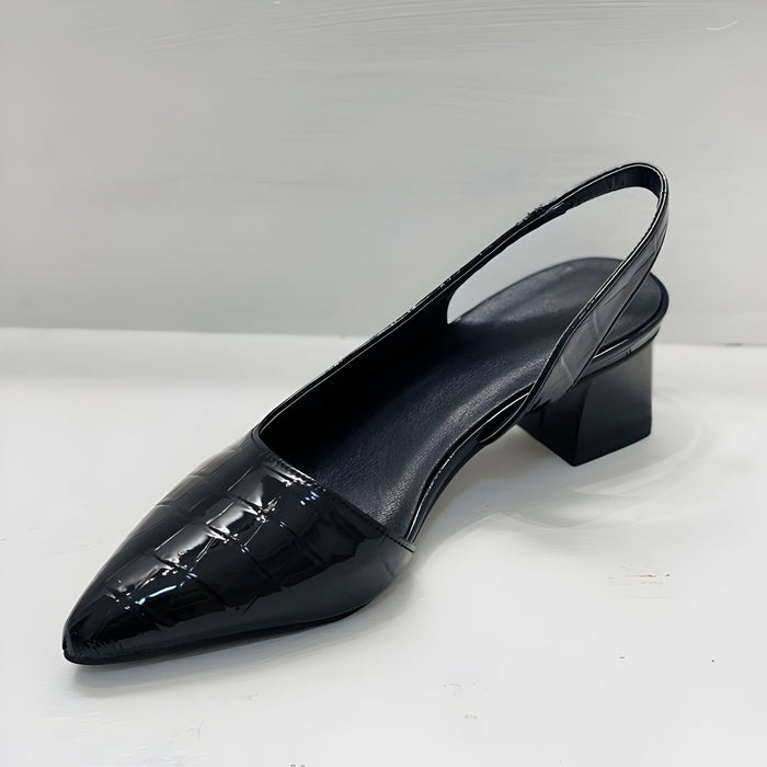 Graziella | Wide Toe Heeled Women's Shoes - Black