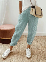Odette | Pantalon Rayé en Coton