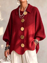 Karina | Oversized Collared Button Cardigan