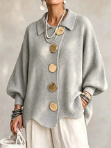Karina | Oversized Collared Button Cardigan