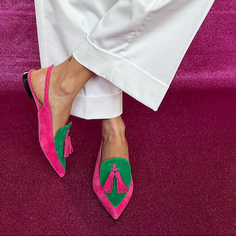 Loredana | Fringed Ballet Flats with Strap