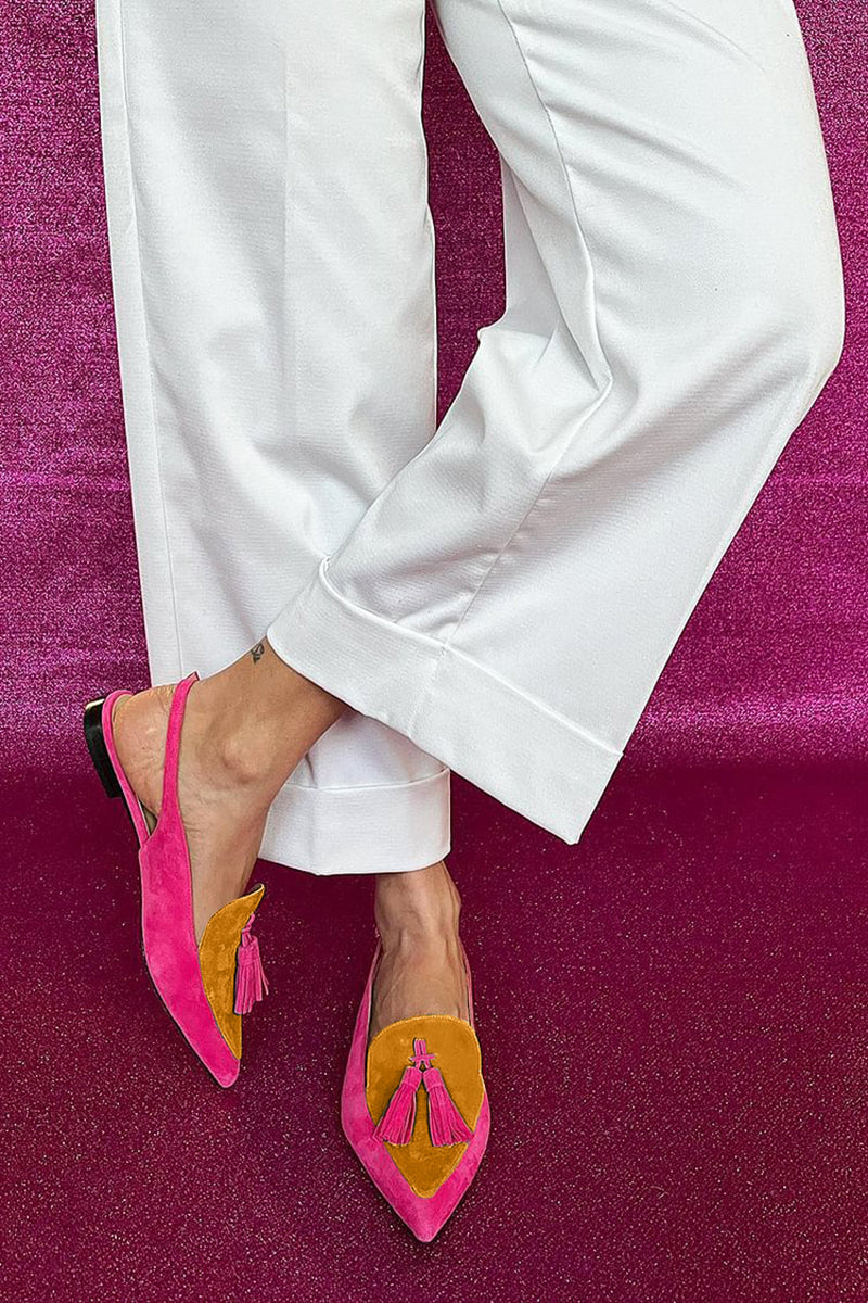 Loredana | Fringed Ballet Flats with Strap