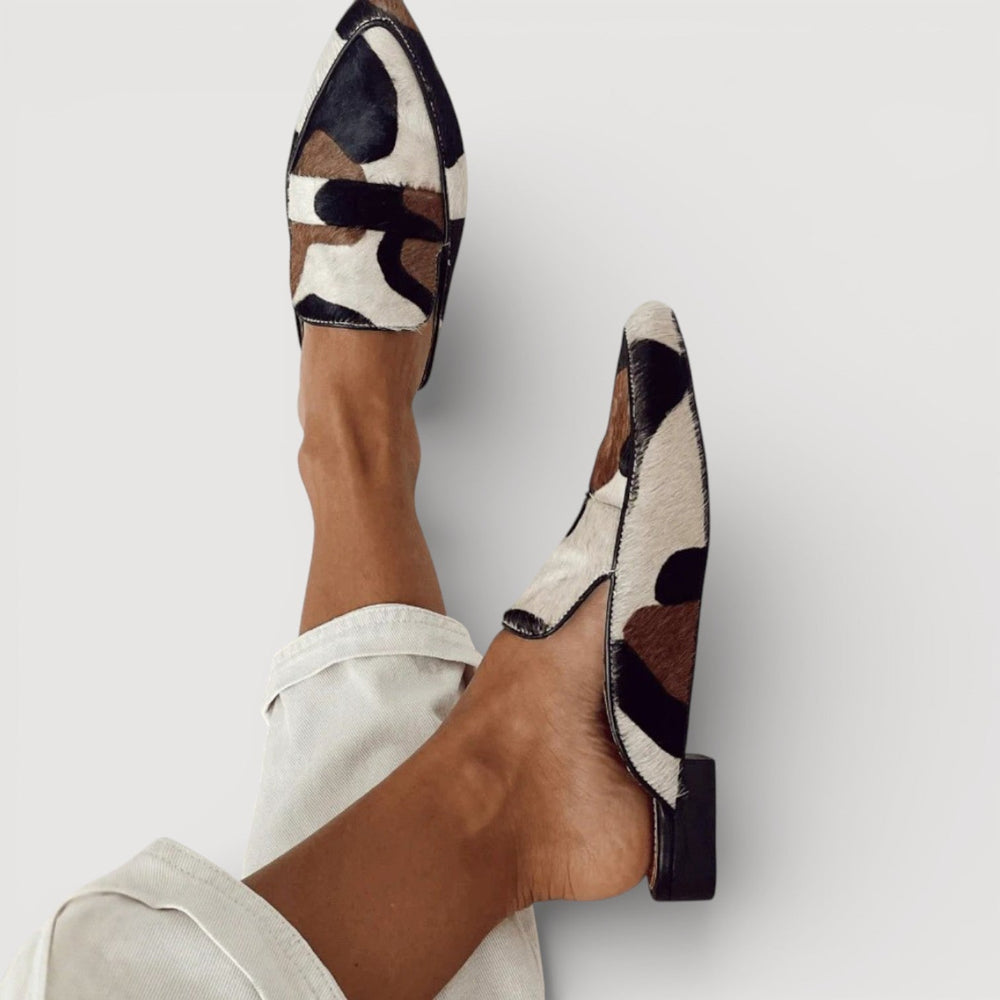 Maria | Cow Print Loafers