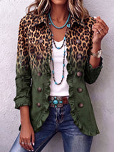 Cassandre | Leopard Ombré Ruffle Blazer
