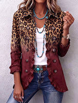 Cassandre | Leopard Ombré Ruffle Blazer