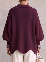 Karina | Oversized Collared Button Cardigan