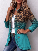 Cassandre | Leopard Ombré Ruffle Blazer