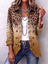 Cassandre | Leopard Ombré Ruffle Blazer