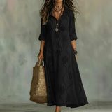 Apolline | Robe Maxi à Motif Floral Tonal
