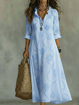 Apolline | Robe Maxi à Motif Floral Tonal