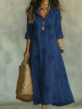 Apolline | Robe Maxi à Motif Floral Tonal